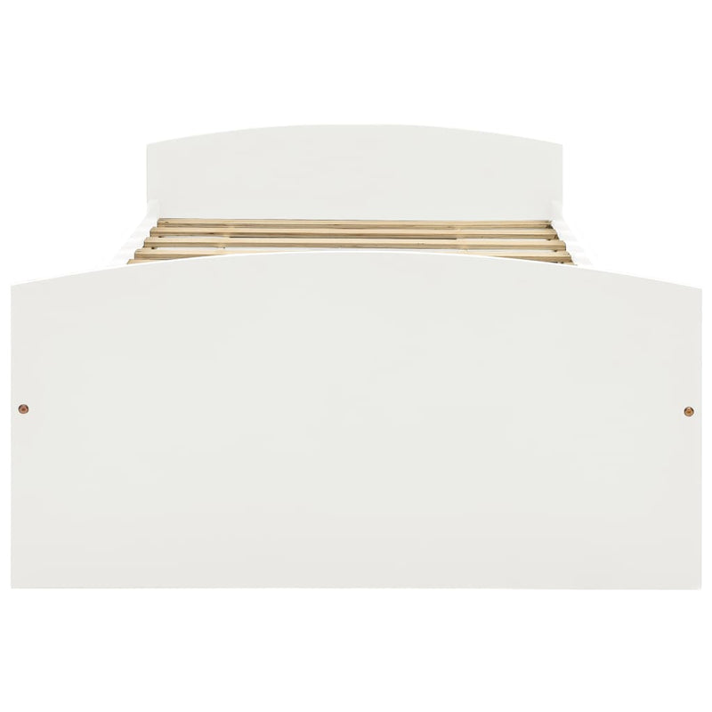 Bed Frame with 2 Drawers without Mattress White 90x200 cm