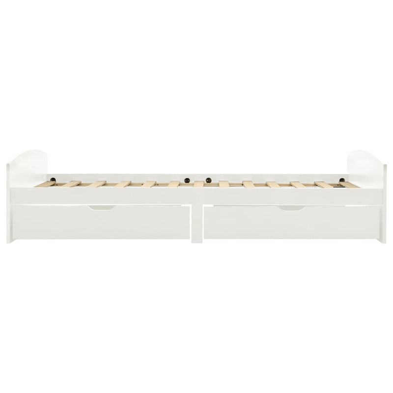 Bed Frame with 2 Drawers without Mattress White 90x200 cm