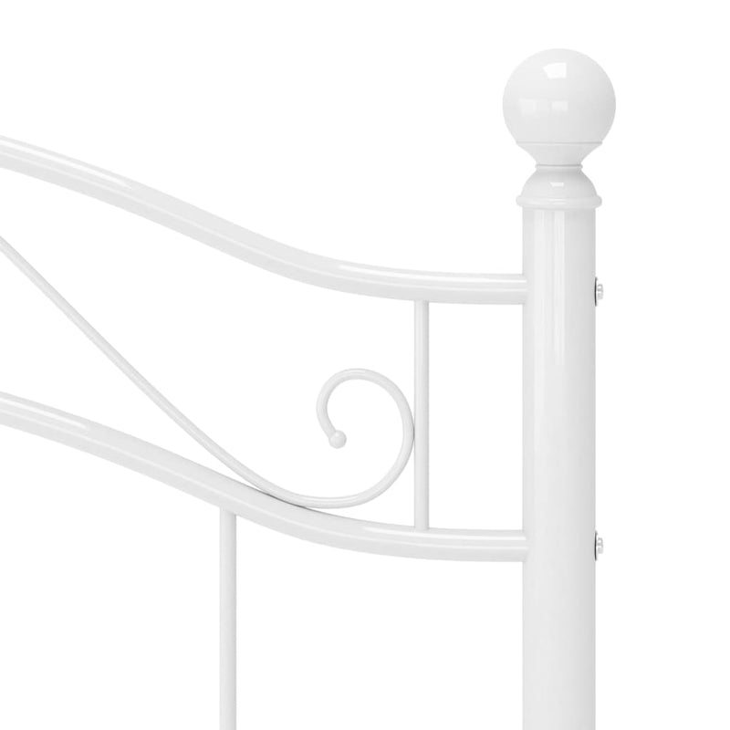 Bed Frame without Mattress White Metal 90x200 cm