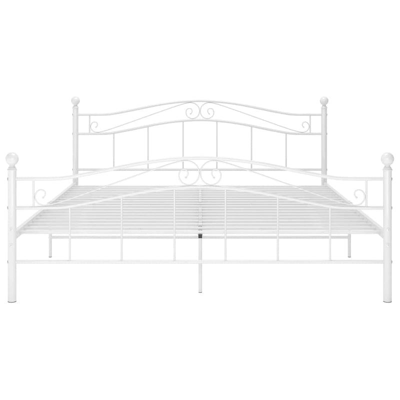 Bed Frame without Mattress White Metal 160x200 cm