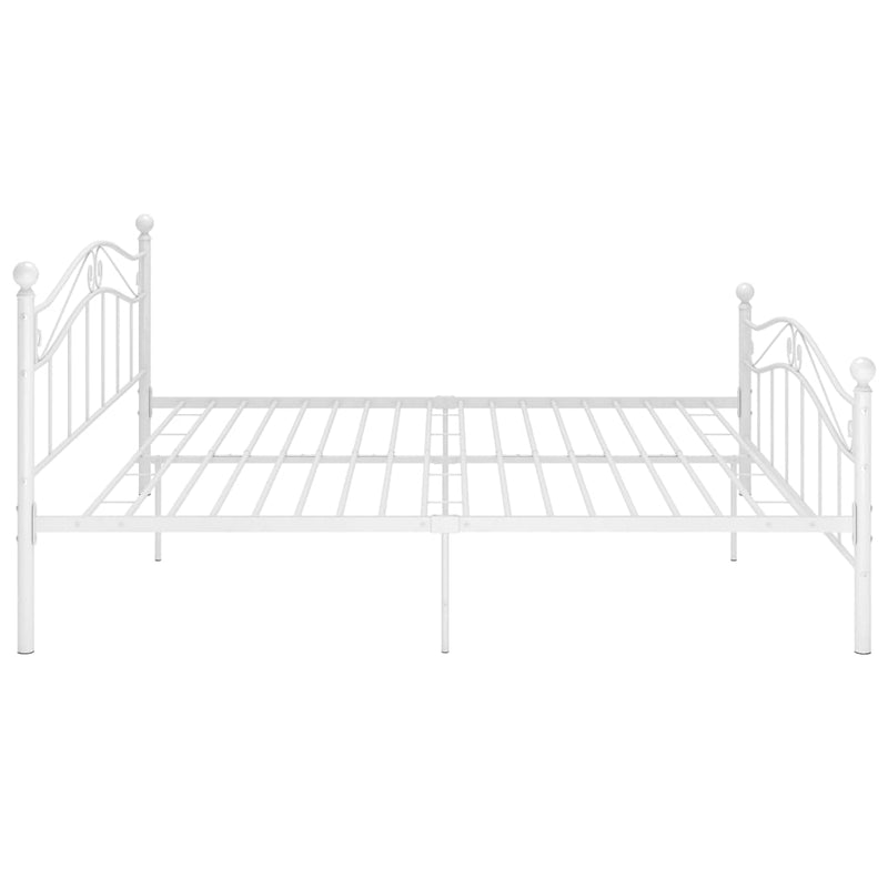 Bed Frame without Mattress White Metal 160x200 cm