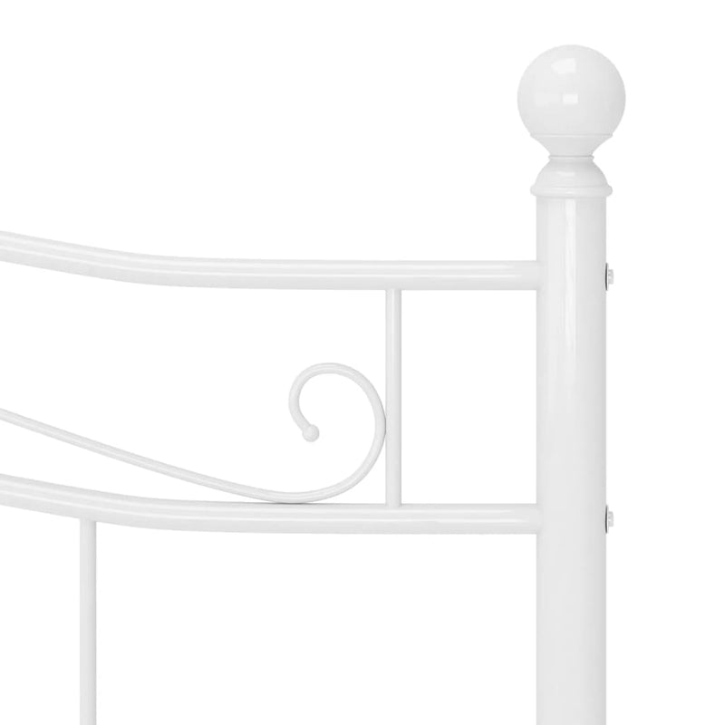 Bed Frame without Mattress White Metal 160x200 cm