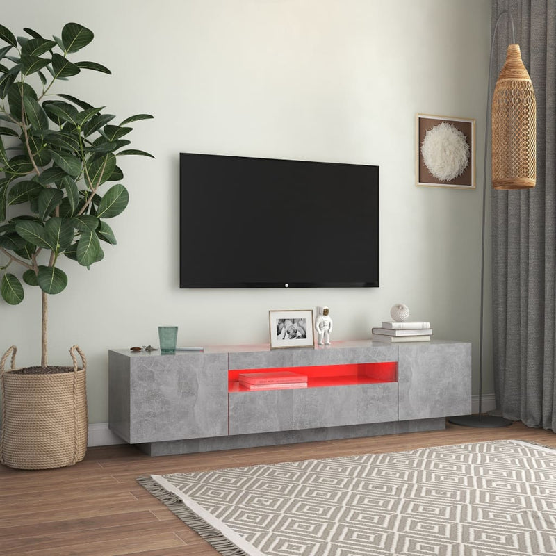 Modern Wooden 63 Inch TV Tele Stand Unit Cabinet With LED Lights & Storage