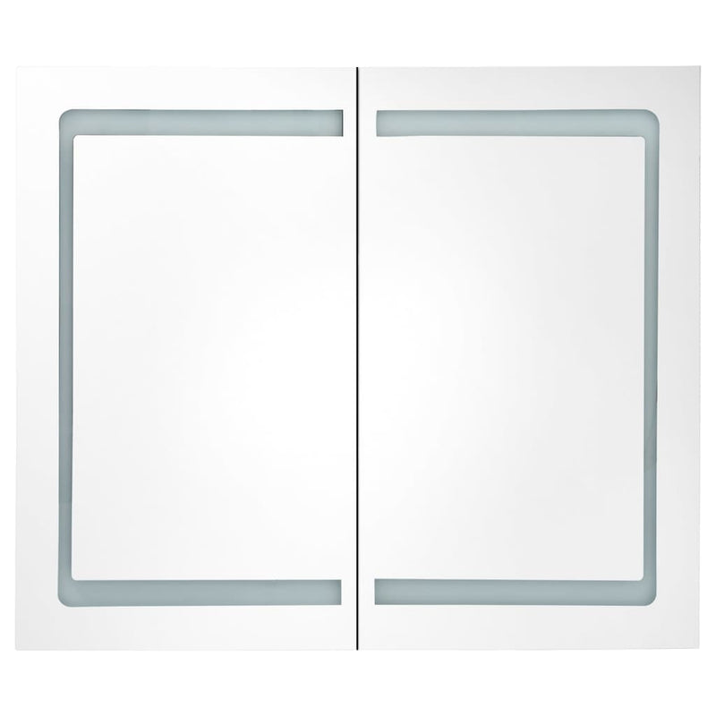 LED Bathroom Mirror Cabinet Oak 80x12x68 cm