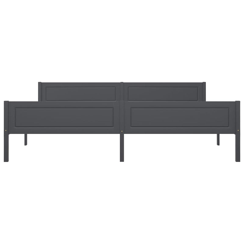 Bed Frame without Mattress Solid Pinewood Grey 200x200 cm