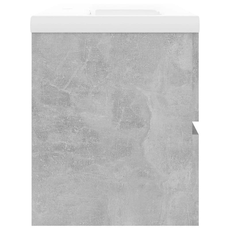 Sink Cabinet with Built-in Basin Concrete Grey Engineered Wood