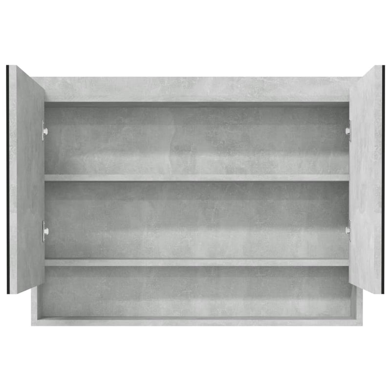 Bathroom Mirror Cabinet 80x15x60 cm MDF Concrete Grey