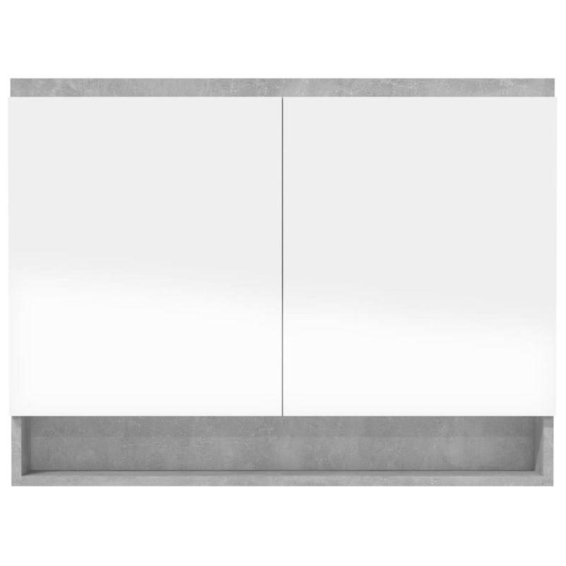 Bathroom Mirror Cabinet 80x15x60 cm MDF Concrete Grey