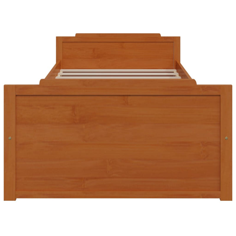 Bed Frame without Mattress Honey Brown Solid Wood Pine 90x200 cm