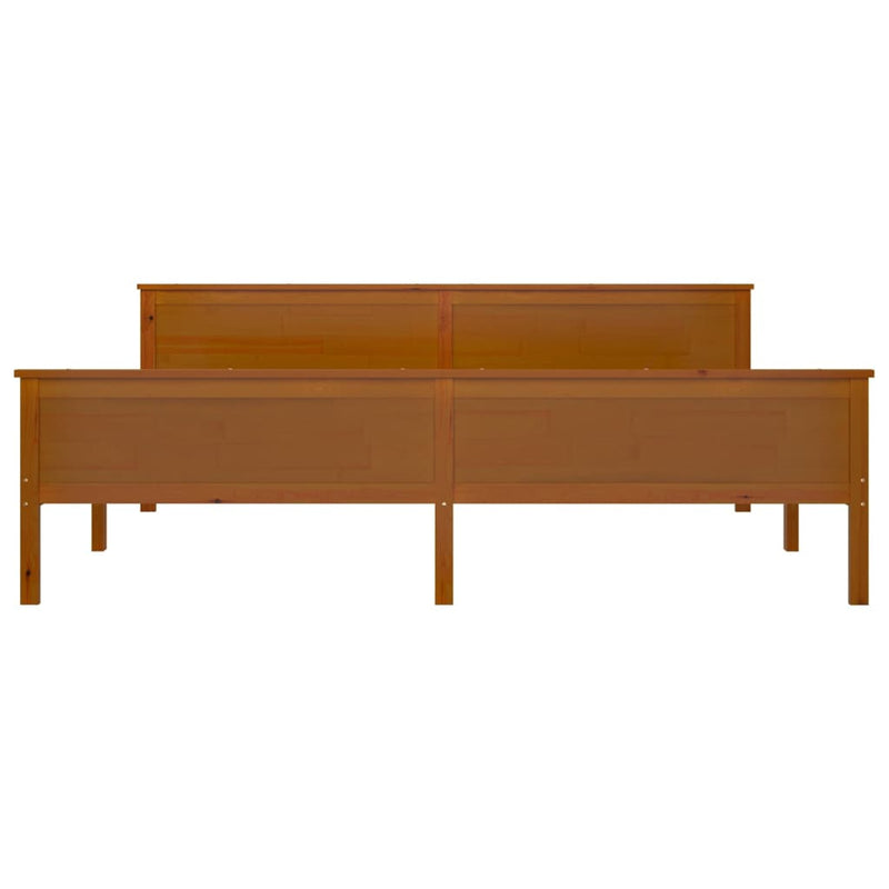 Bed Frame without Mattress Honey Brown Solid Wood Pine 200x200cm