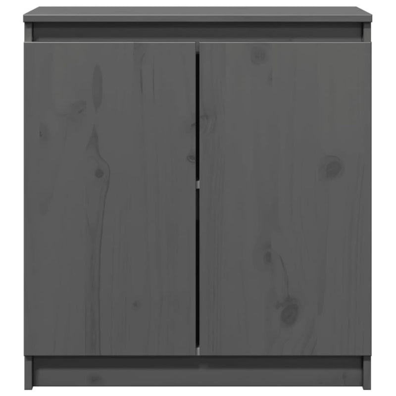 Side Cabinet Grey 60x36x65 cm Solid Pinewood