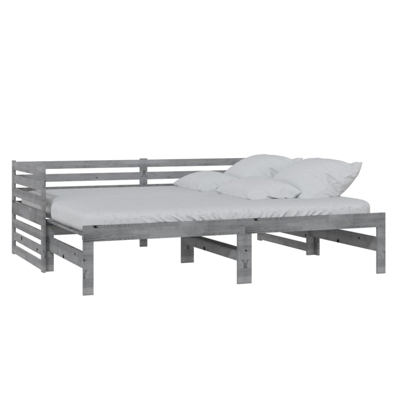 Pull-out Day Bed without Mattress Grey 2x(90x200)cm