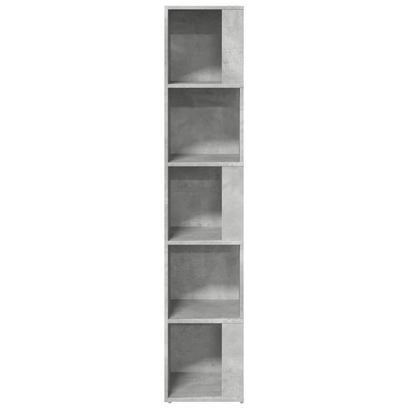 Modern Wooden 5-Tier Corner Bookcase Book Storage Cabinet Wood Shelving
