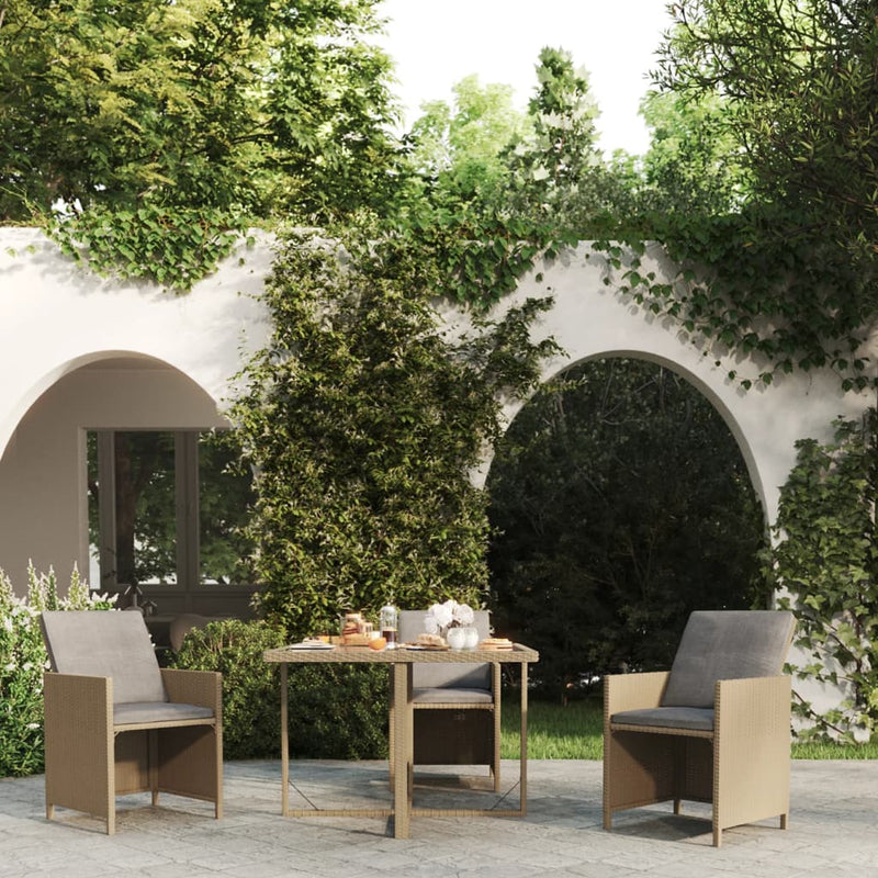 Outdoor Patio Square Poly Rattan Garden Dining Table With Glass Top Outside