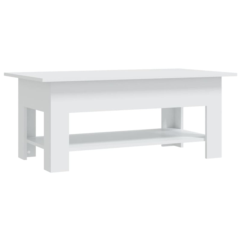 Modern Wooden Living Room Rectangular Coffee Table With Lower Storage Shelf Wood