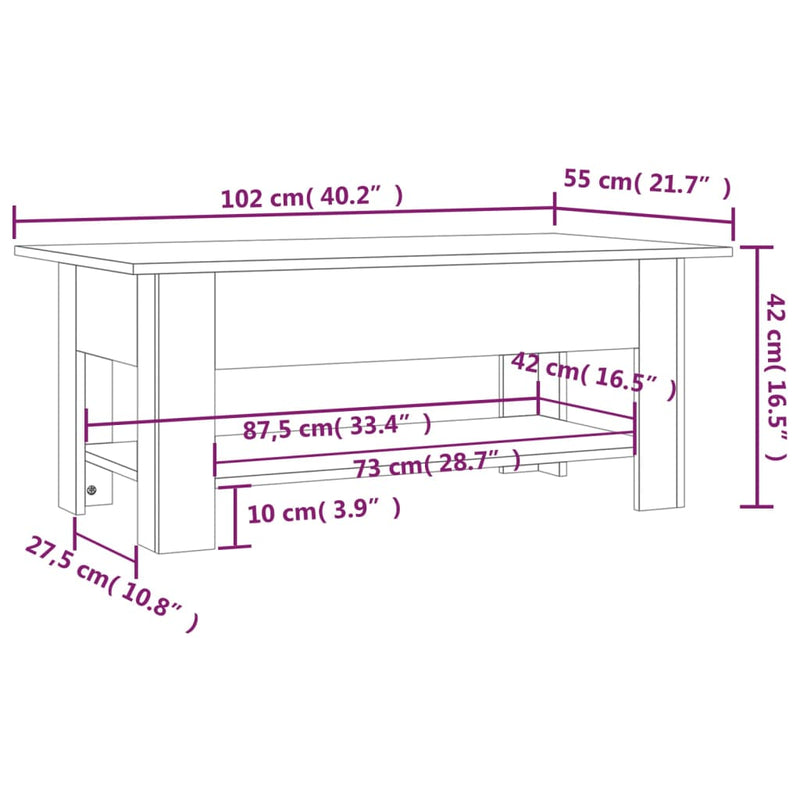Modern Wooden Living Room Rectangular Coffee Table With Lower Storage Shelf Wood
