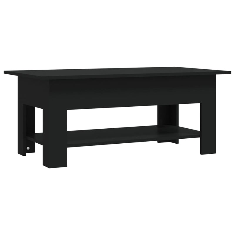 Modern Wooden Living Room Rectangular Coffee Table With Lower Storage Shelf Wood