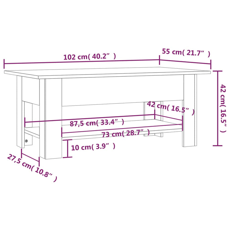 Modern Wooden Living Room Rectangular Coffee Table With Lower Storage Shelf Wood