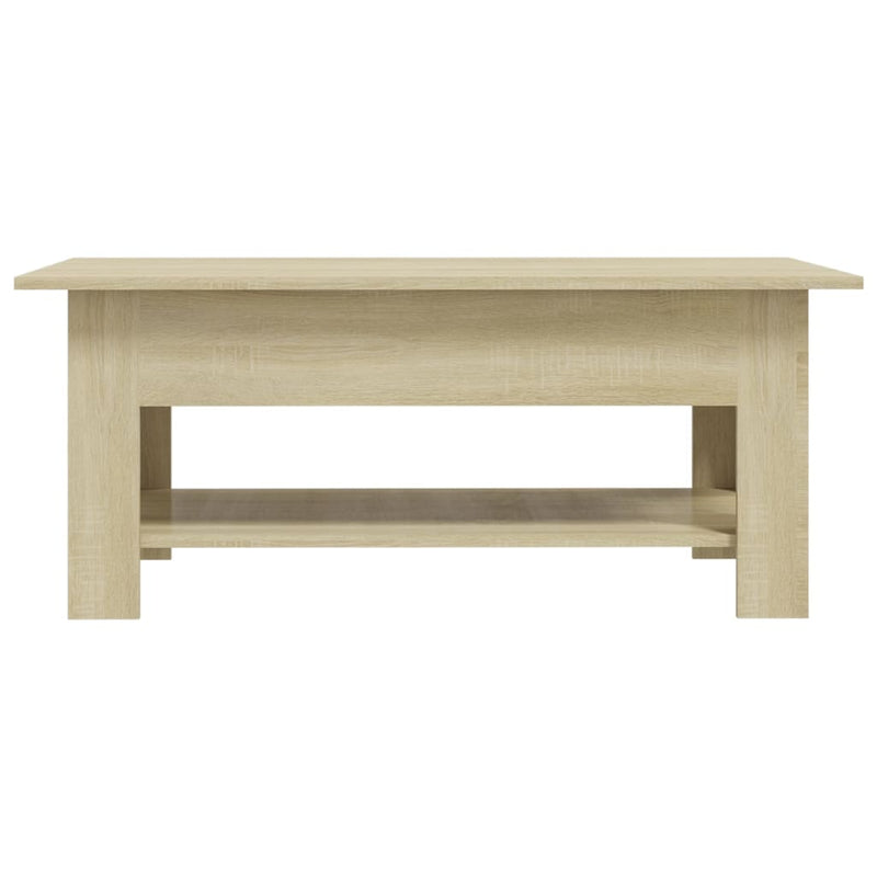Modern Wooden Living Room Rectangular Coffee Table With Lower Storage Shelf Wood