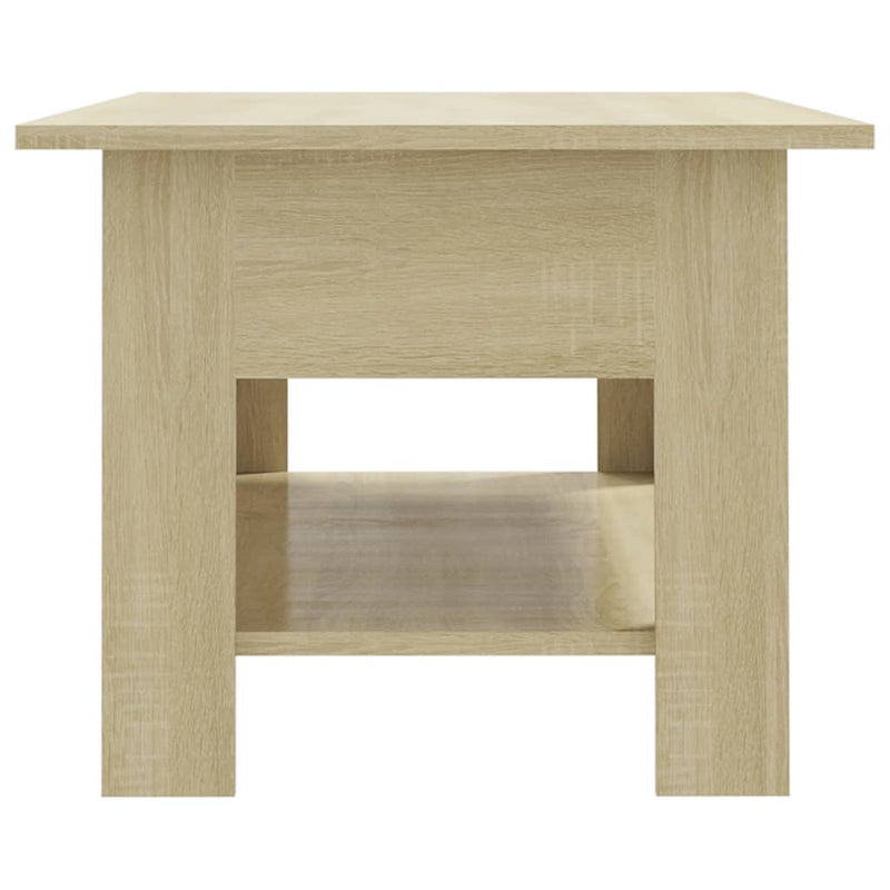 Modern Wooden Living Room Rectangular Coffee Table With Lower Storage Shelf Wood