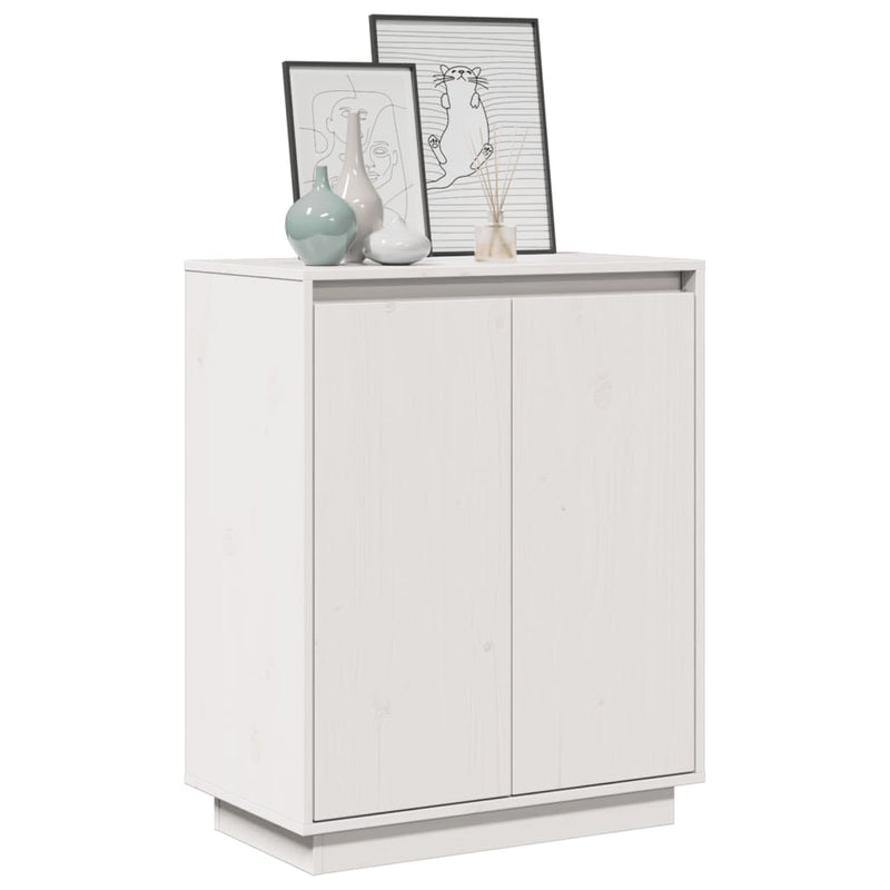 Sideboard White 60x34x75 cm Solid Wood Pine