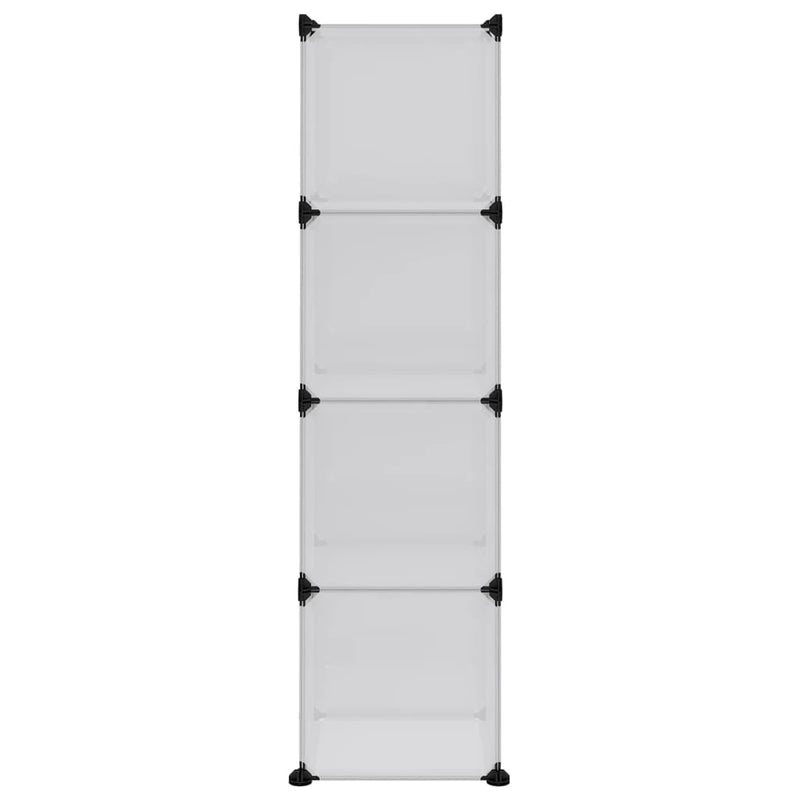 Storage Cube Organiser with 12 Cubes and Doors Transparent PP
