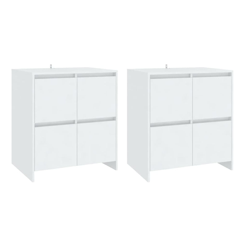 Sideboards 2 pcs White 70x41x75 cm Engineered Wood