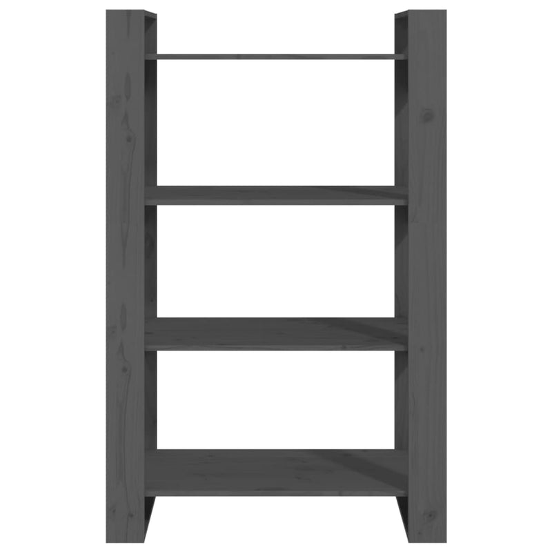Book Cabinet/Room Divider Grey 80x35x125 cm Solid Wood Pine
