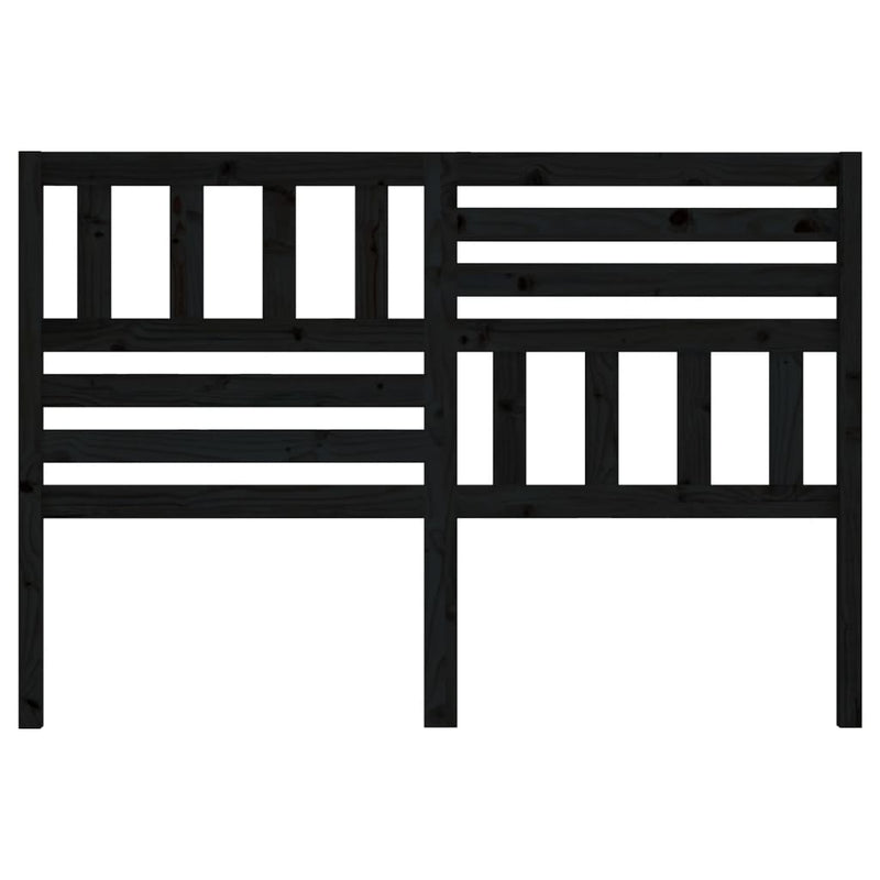 Bed Headboard Black 146x4x100 cm Solid Wood Pine
