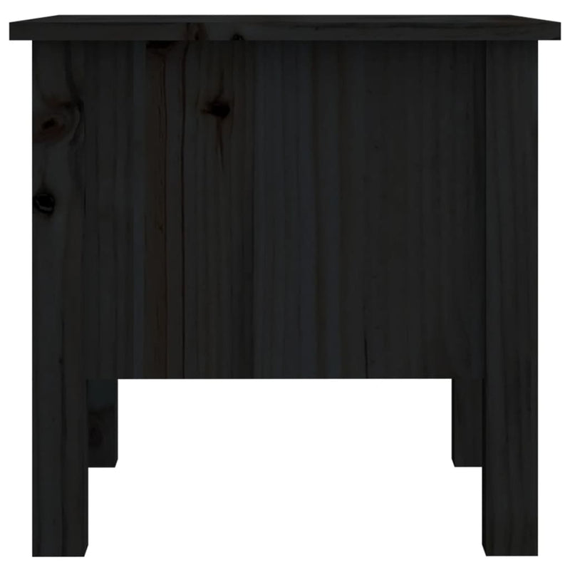 Side Tables 2 pcs Black 40x40x39 cm Solid Wood Pine