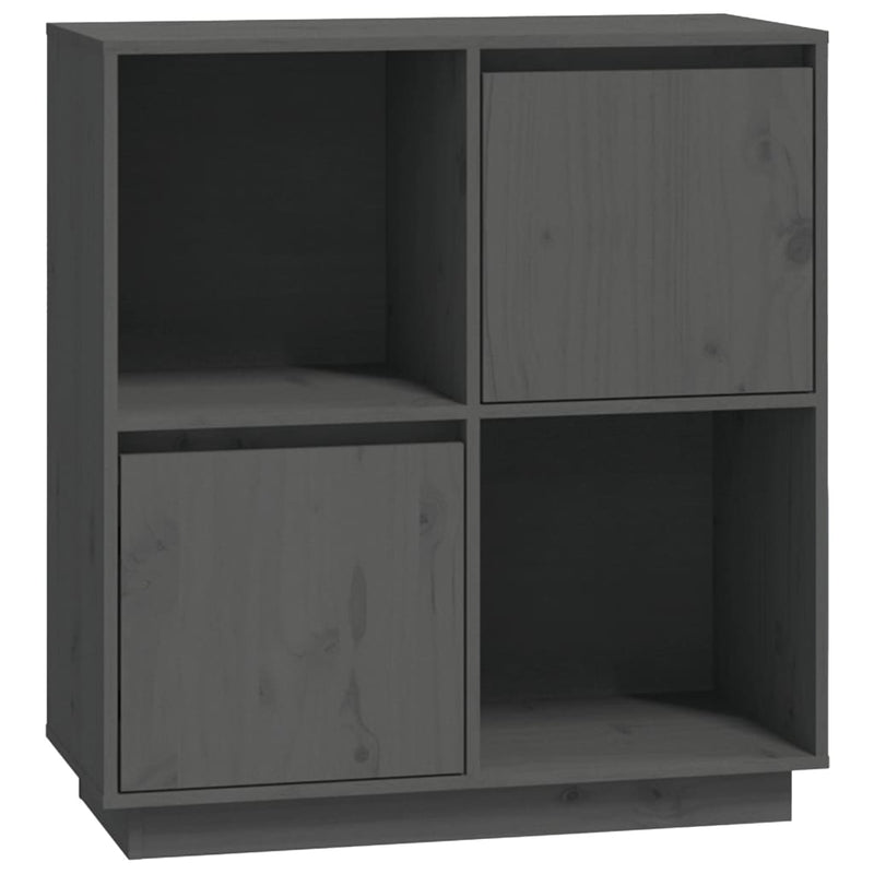 Sideboard Grey 74x35x80 cm Solid Wood Pine