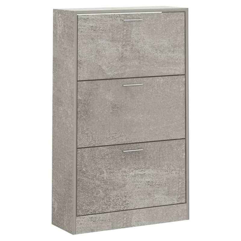 Shoe Cabinet Concrete Grey 63x24x103 cm Engineered Wood