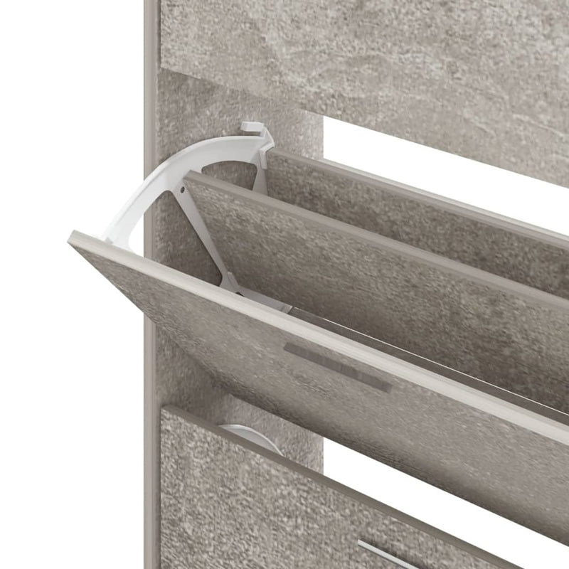 Shoe Cabinet Concrete Grey 63x24x103 cm Engineered Wood
