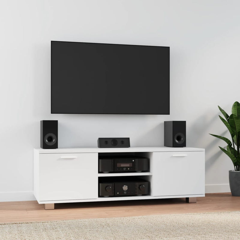 Modern Wooden 47 Inch TV Tele Stand Unit Cabinet With 2 Doors & Open Storage