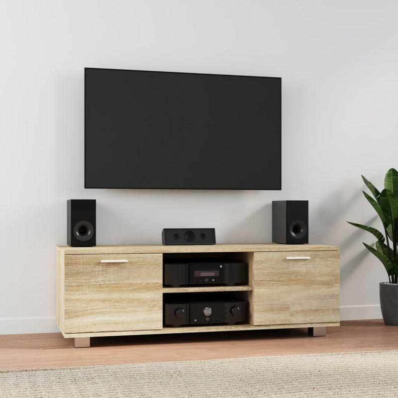Modern Wooden 47 Inch TV Tele Stand Unit Cabinet With 2 Doors & Open Storage