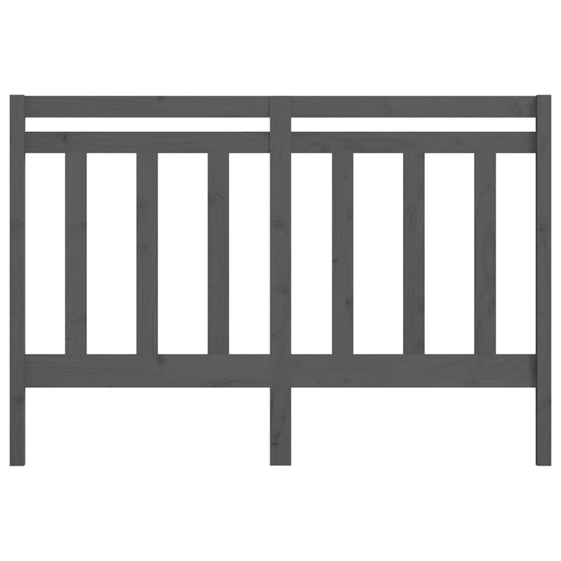 Bed Headboard Grey 126x4x100 cm Solid Wood Pine