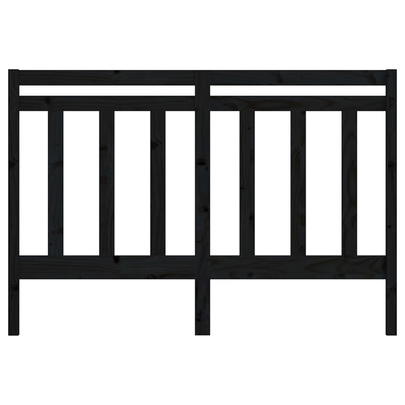 Bed Headboard Black 146x4x100 cm Solid Wood Pine
