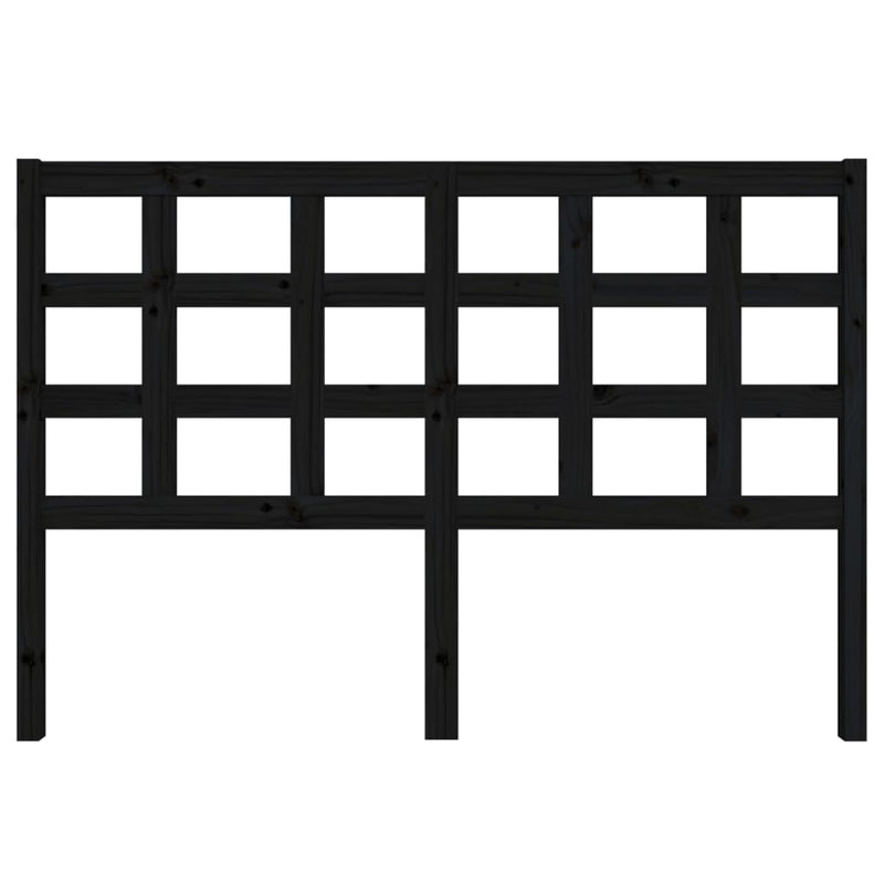 Bed Headboard Black 145.5x4x100 cm Solid Wood Pine
