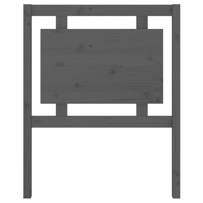 Bed Headboard Grey 80.5x4x100 cm Solid Pine Wood