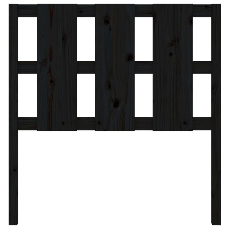Bed Headboard Black 105.5x4x100 cm Solid Wood Pine