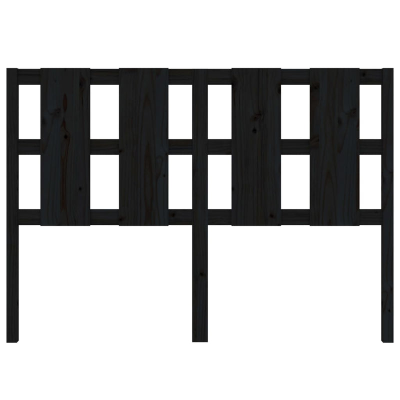 Bed Headboard Black 125.5x4x100 cm Solid Wood Pine