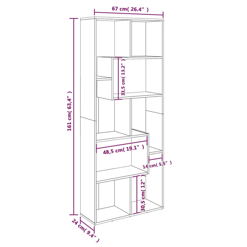 Modern Wooden Tall Open Bookcase Book Storage Cabinet Shelving Storage Display