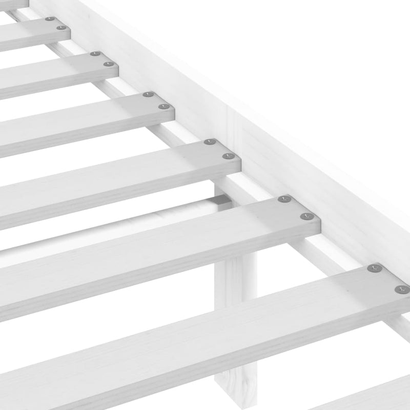 Bed Frame without Mattress White Solid Wood 200x200 cm