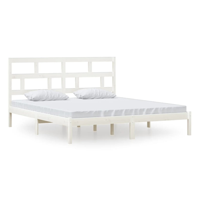 Bed Frame without Mattress White Super King Solid Wood