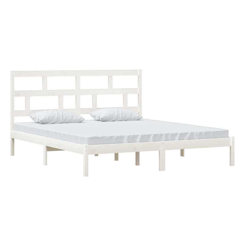 Bed Frame without Mattress White Super King Solid Wood