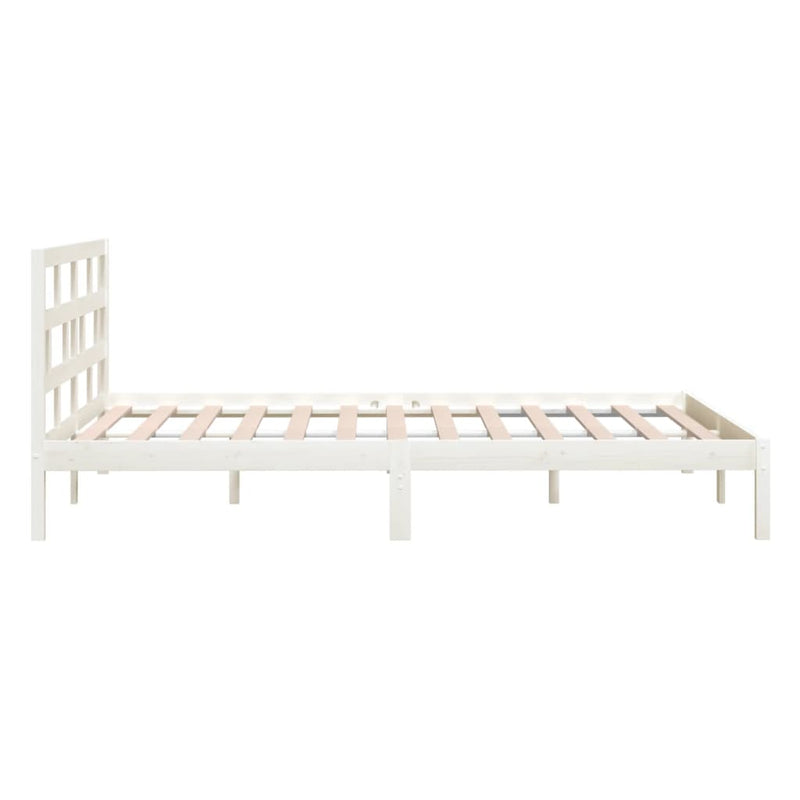 Bed Frame without Mattress White Super King Solid Wood