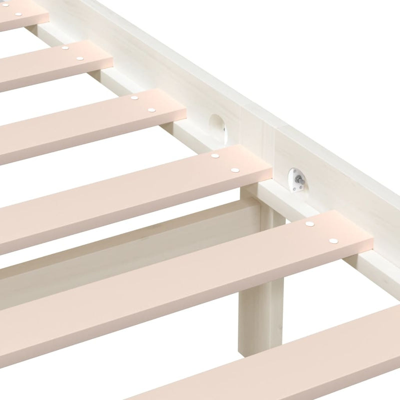Bed Frame without Mattress White Super King Solid Wood