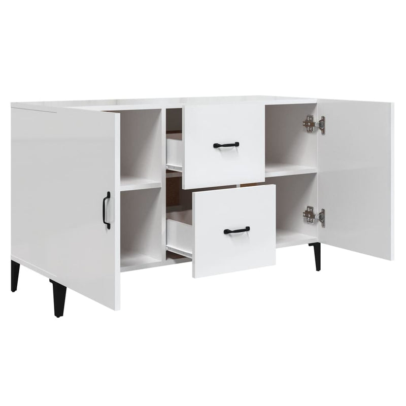 Modern Wooden Sideboard Storage Cabinet Unit With 2 Doors & 2 Drawers Wood