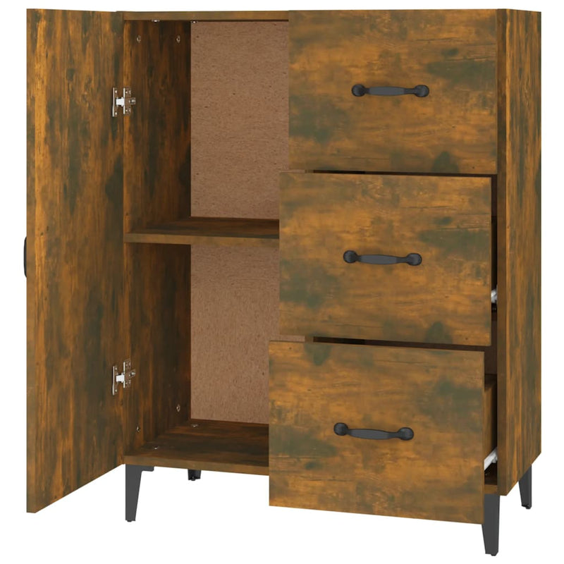 Sideboard Smoked Oak 69.5x34x90 cm Engineered Wood