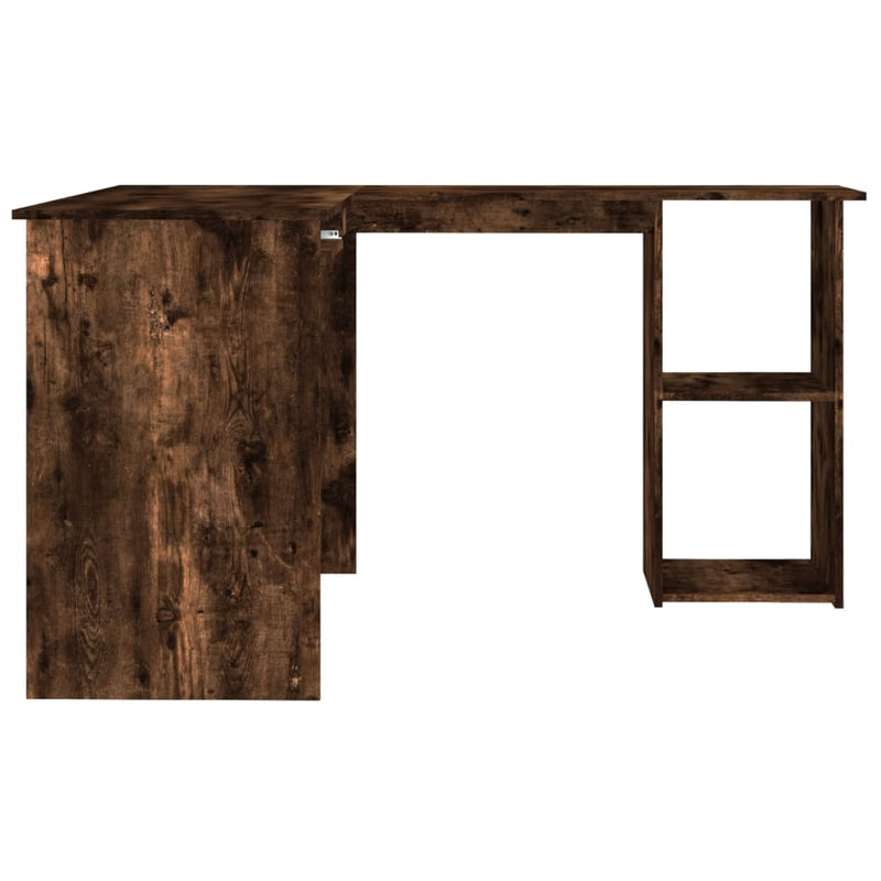 Modern Wooden Home Office L-Shape Corner Computer Desk Table With Open Storage